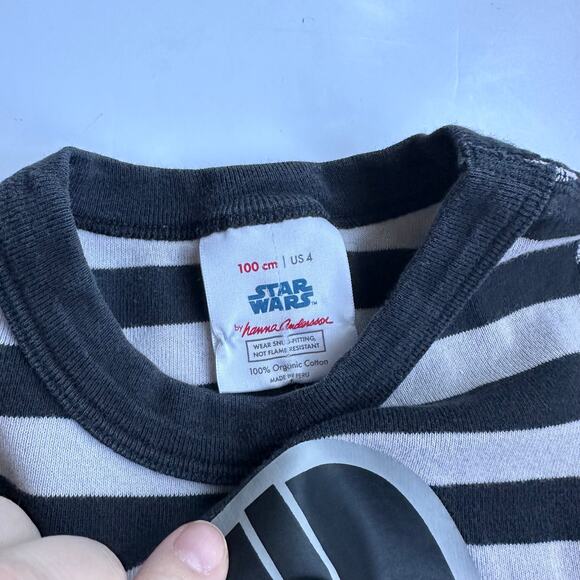 Hanna Andersson Star Wars Gray Striped Short John Pajama Top - Picture 3 of 3